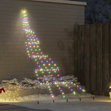 Albero di Natale LED con picchetti per il terreno Multicolore