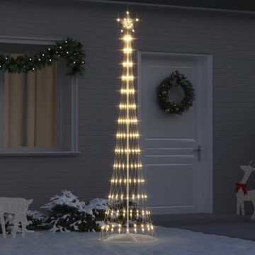 Albero di Natale LED Bianco caldo 250 cm Metallo