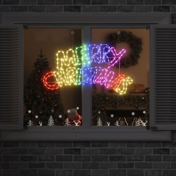 Insegna di Natale 240 LED Multicolore 99,5 x 54 cm PVC