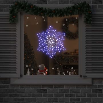 Fiocco di Neve di Natale 156 LED Blu 55,5 x 55,5 x 0,75 cm PVC