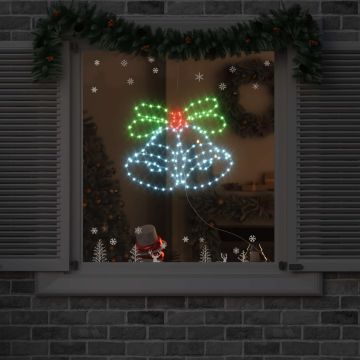 Campana di Natale 144 LED Multicolore 57 x 47,5 cm PVC