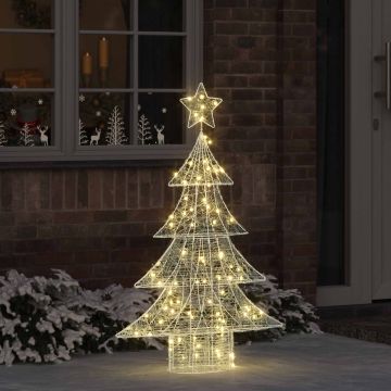 Albero di Natale 100 LED Bianco caldo 120 cm Acrilico