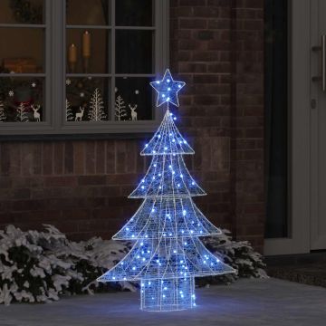 Albero di Natale 100 LED Blu 120 cm Acrilico