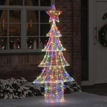 Albero di Natale 240 LED Multicolore 180 cm Acrilico
