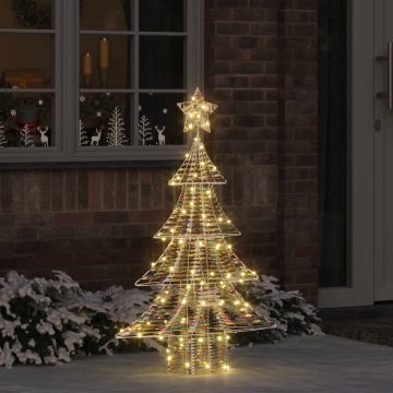 Albero di Natale 120 LED Bianco caldo 120,5 cm PET