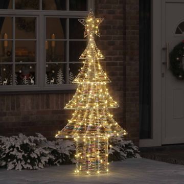 Albero di Natale 240 LED Bianco caldo 181 cm PET