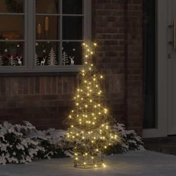 Albero di Natale 120 LED Bianco caldo 150 cm Rattan