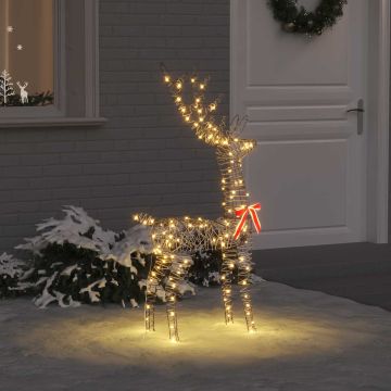 Renna 3D 140 LED Bianco caldo 70 x 41 x 128 cm Rattan