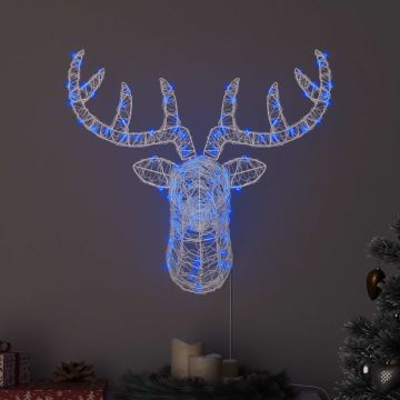 Testa di Renna 140 LED Blu 68 x 36,5 x 62,5 cm Acrilico