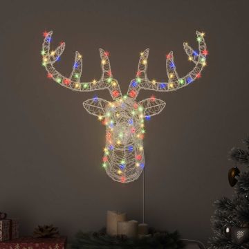 Testa di Renna 140 LED colorato 68 x 36,5 x 62,5 cm Acrilico
