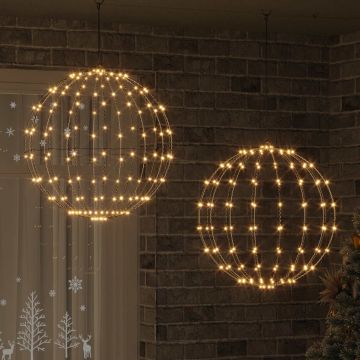 Palla 2 pz Bianco caldo 60 x 60 x 62 cm Metallo 384 LED