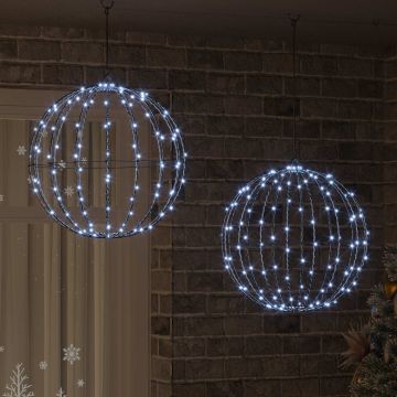 Palla 2 pz Bianco freddo 50 x 50 x 52 cm Metallo 320 LED