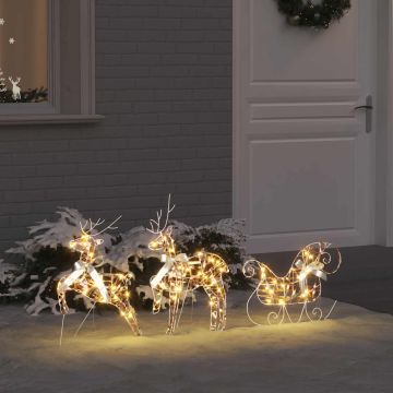Renne LED 3 pz 60 LED Bianco caldo 44 x 18 x 65,5 cm PET