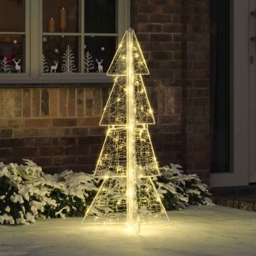 Albero di Natale 100 LED Bianco caldo 120 cm Acrilico