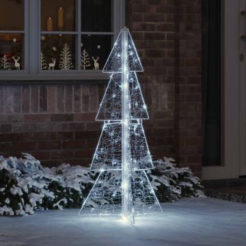 Albero di Natale 100 LED Bianco Freddo 120 cm Acrilico