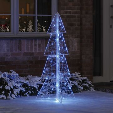 Albero di Natale 100 LED Blu 120 cm Acrilico