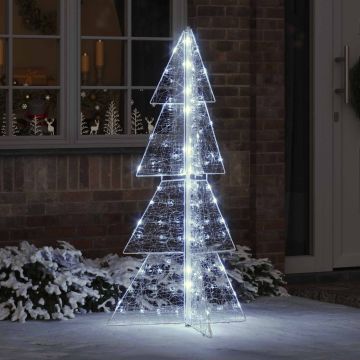 Albero di Natale 160 LED Bianco Freddo 150 cm Acrilico