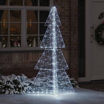 Albero di Natale 240 LED Bianco Freddo 180 cm Acrilico