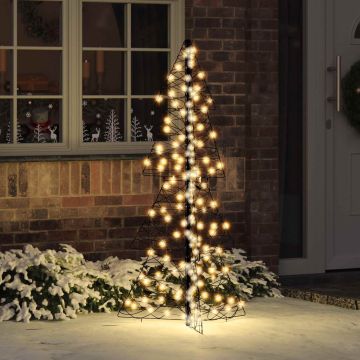 Albero di Natale 160 LED Bianco caldo 150 cm Rattan