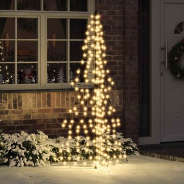 Albero di Natale 240 LED Bianco caldo 180 cm Rattan