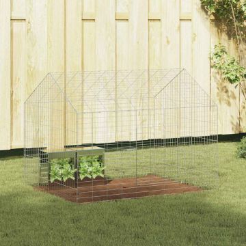 Gabbia per Conigli Argento 100 x 78 x 78 cm Acciaio zincato