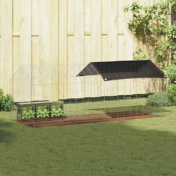 Gabbia per Conigli Argento 200 x 78 x 78 cm Acciaio zincato