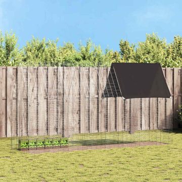 Gabbia per Conigli Argento 400 x 100 x 210 cm Acciaio zincato