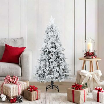 Albero di Natale Artificiale Snodato Foderato di Neve Bianco