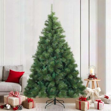 Albero di Natale Artificiale con Rami Pieghevoli Verde 210 cm