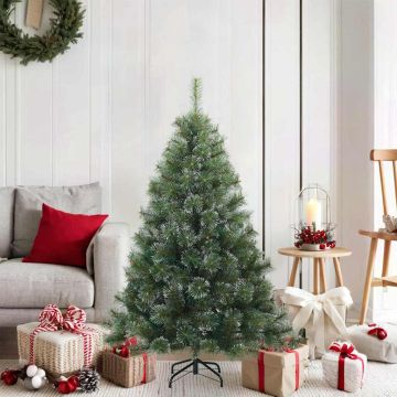 Albero di Natale Artificiale Snodato Foderato di Neve Verde