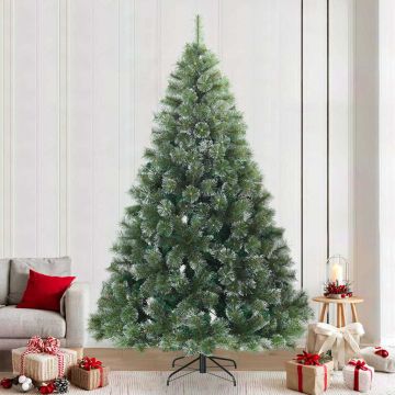 Albero di Natale Artificiale Snodato Foderato di Neve Verde