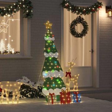 200 LED Multicolore 180 cm Acciaio e Tessuto di Stellina