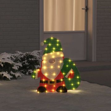 Babbo Natale Illuminato Bianco caldo 70 x 62 cm Tessuto di Lamè