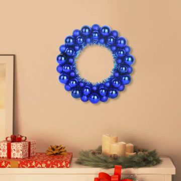 Corone di Palline di Natale 2 pz Blu 33 x 33 x 7 cm Polistirolo