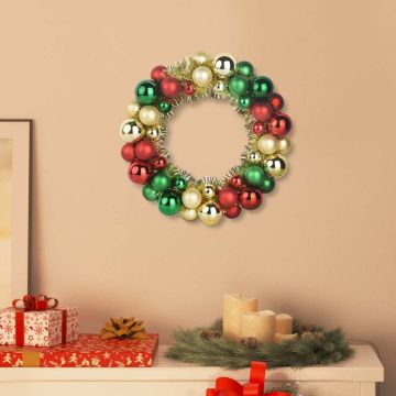 Corone di Palline di Natale 2 pz Multicolore 33 x 33 x 7 cm