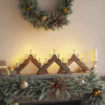 Ponte con Candele di Natale 3 pz 7 LED Bianco caldo