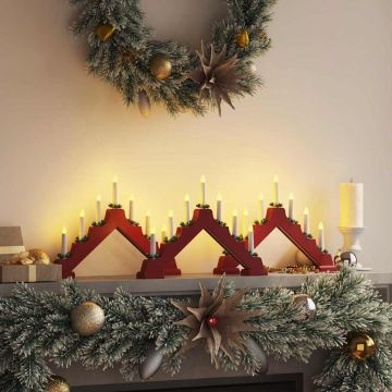 Ponte con Candele di Natale 3 pz 7 LED Bianco caldo