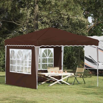 Tenda per feste a pop-up 288 x 288 x 245 cm Marrone