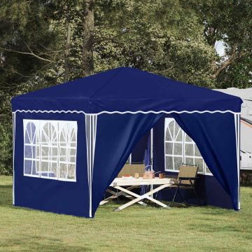 Tenda per feste a pop-up 288 x 288 x 245 cm Blu Tessuto Oxford