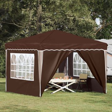 Tenda per feste a pop-up 288 x 288 x 245 cm Marrone