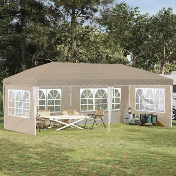 Tenda per feste a pop-up 575 x 289 x 245 cm Crema
