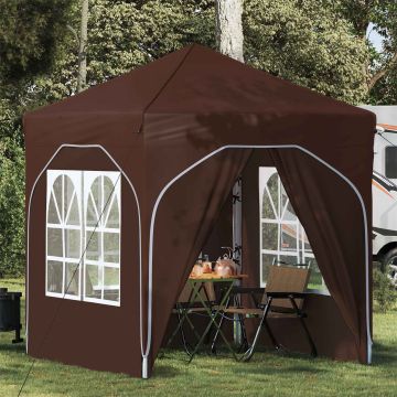 Tenda per feste a pop-up 192 x 192 x 245 cm Marrone