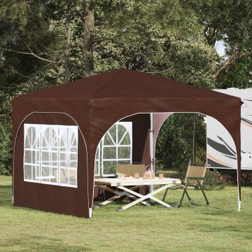 Tenda per feste a pop-up 290 x 290 x 245 cm Marrone