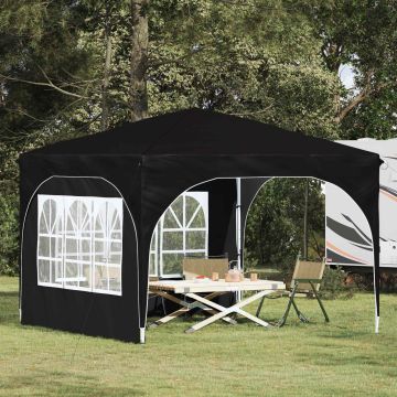 Tenda per feste a pop-up 290 x 290 x 245 cm Nero