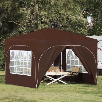 Tenda per feste a pop-up 290 x 290 x 245 cm Marrone