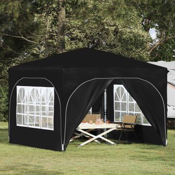 Tenda per feste a pop-up 290 x 290 x 245 cm Nero