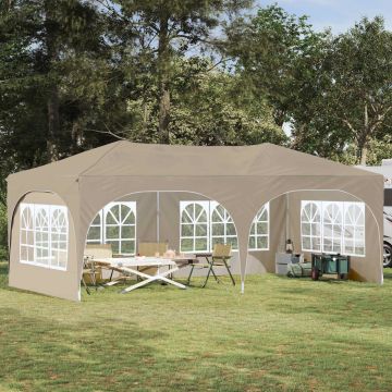 Tenda per feste a pop-up 575 x 288 x 245 cm Crema