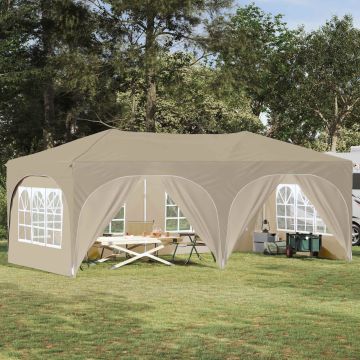Tenda per feste a pop-up 575 x 288 x 245 cm Crema