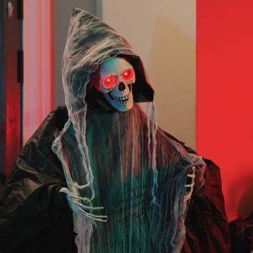 Tristo mietitore da appendere per Halloween SPOOKA Nero