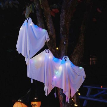Fantasma appeso di Halloween 3 pz Bianco 52 x 62 cm Poliestere
